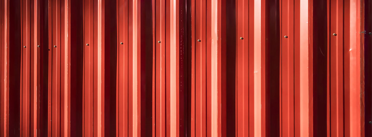 Red Corrugated Iron Fence Sandy Springs